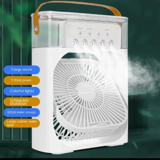 Portable Air Conditioner Fan Personal Cooler Desk Fan for Shop, Office, Kitchen, USB Powered Mini AC, Portable Humidifier Air Cooler Fan, Mini Cooler for Home (Mist Fan) with 3 Speed Modes